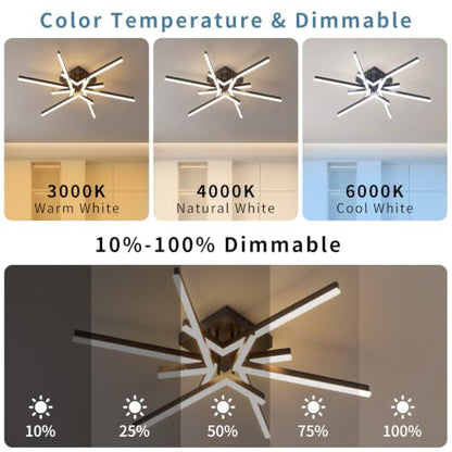55W LED Ceiling Light Fixture (6-light)