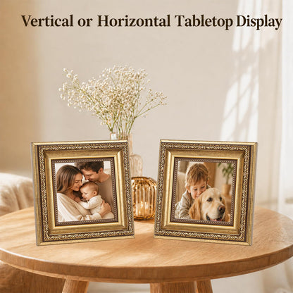 4x4 Vintage Picture Frame (Gold / 4x4 inch)
