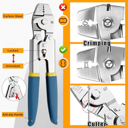 328FT Wire Rope Crimping Tool Kit