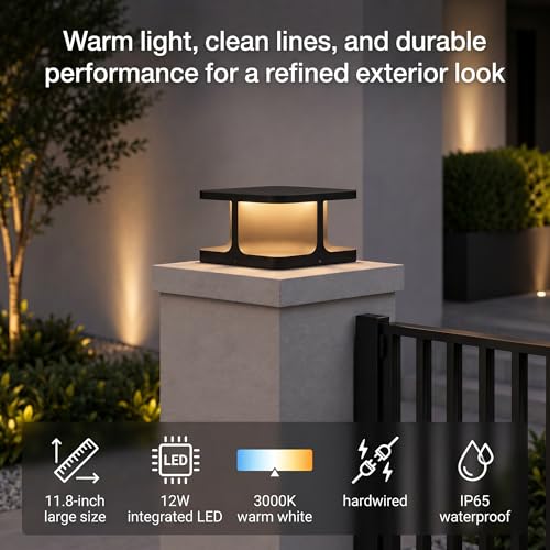11.8" Hardwired Outdoor Post Light
