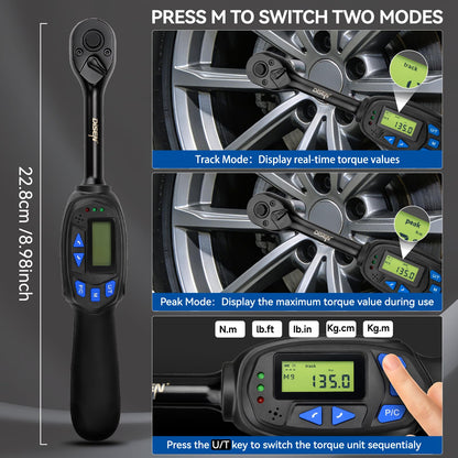 6 PCS 3 8 inch Digital Torque Wrench Kit (3/8-inch-5PCS)
