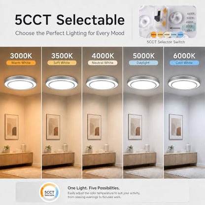 20Inch LED Flush Mount Ceiling Light (Silver / 20Inch)