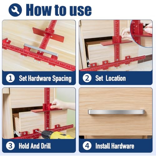 Aluminum Cabinet Hardware Jig Drill Template for Handles Pulls Knobs