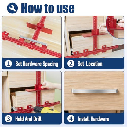 Aluminum Cabinet Hardware Jig Drill Template for Handles Pulls Knobs