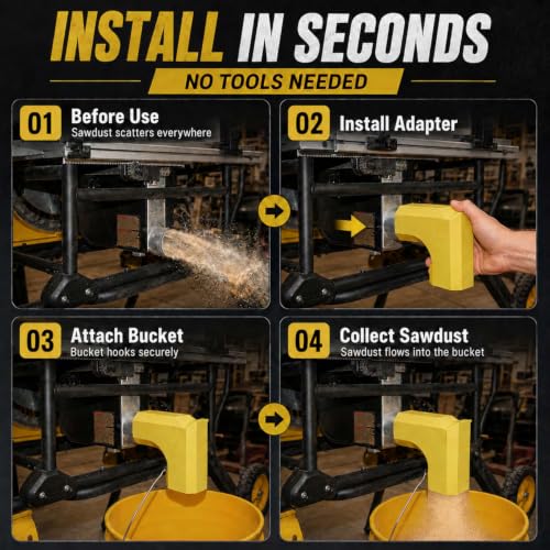 Table Saw Dust Collector Adapter Compatible with DeWALT DW745 DWE7485 DWE7491 Table Saw Accessories
