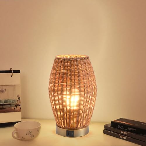 Boho Style Rattan Table Lamp