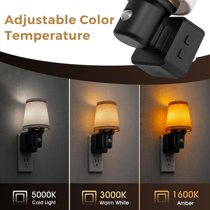 Night Lights Plug into Wall (Round Platform-3CCT / 2 Pack)