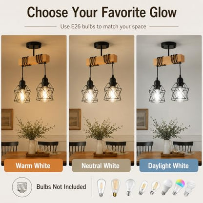 Farmhouse Semi Flush Mount Ceiling Light