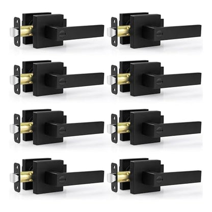 Privacy Matte Black Door Handles for Bedroom and Bathroom