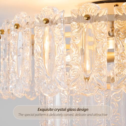 Crystal Caged Ceiling Fan with Light Flush Mount