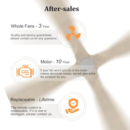 54" Ceiling Fan without Light 4 Wood Blades