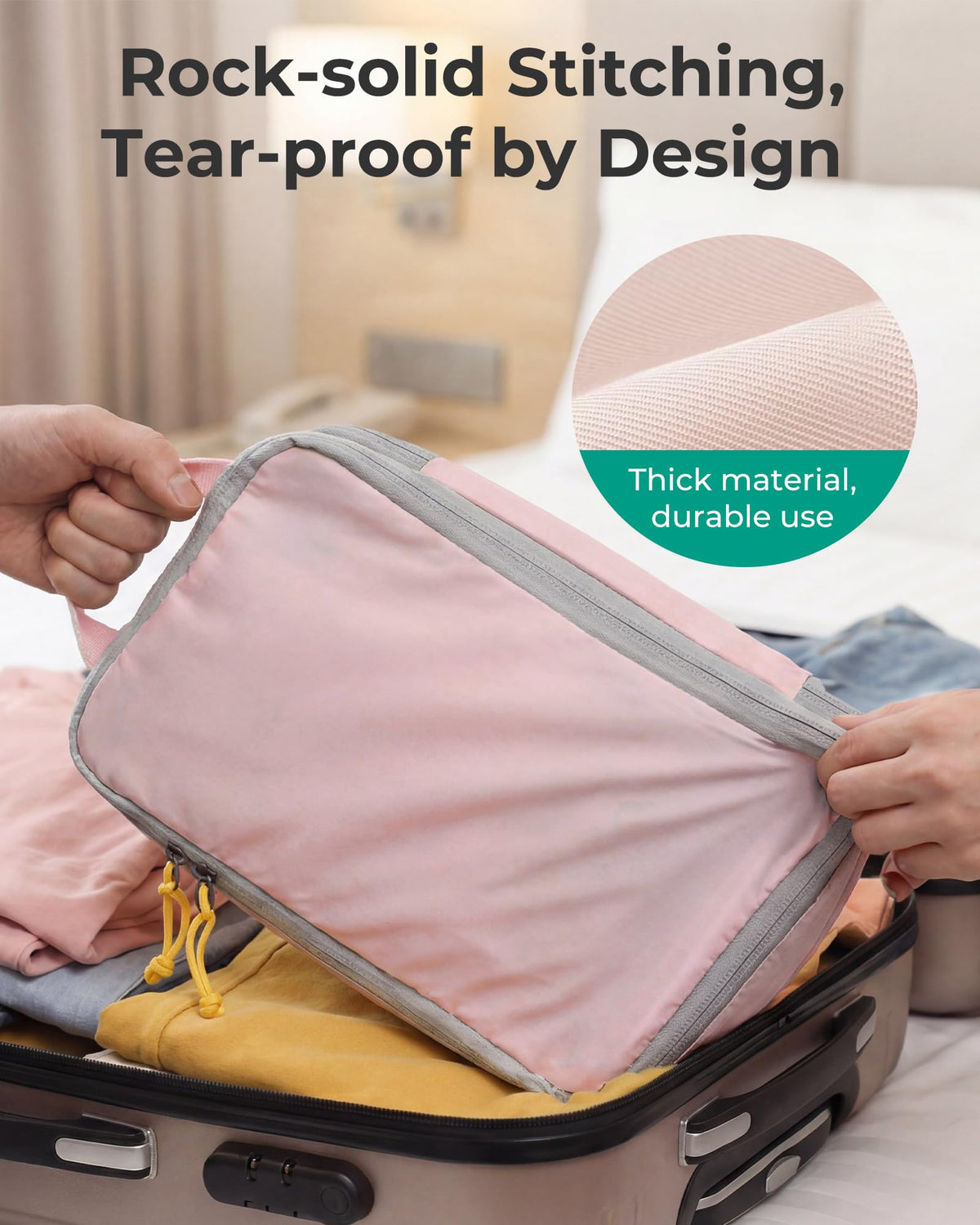 6 Set Compression Packing Cubes for Travel (Olive Green / Set of 6)