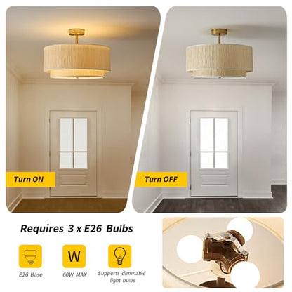 16" Semi Flush Mount Ceiling Light