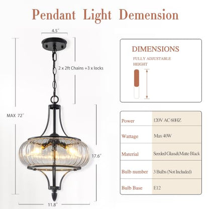 11.8" Pendant Lights Kitchen Island