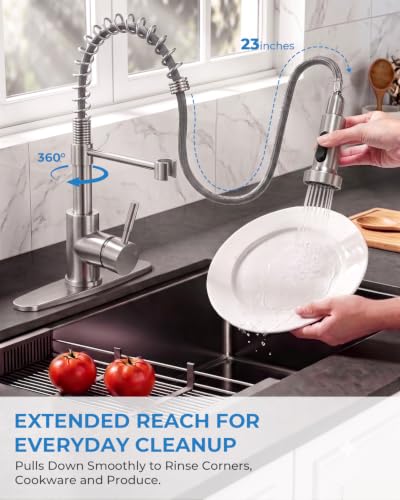 Kitchen Faucet with Pull Down Sprayer (Brushed Nickel)