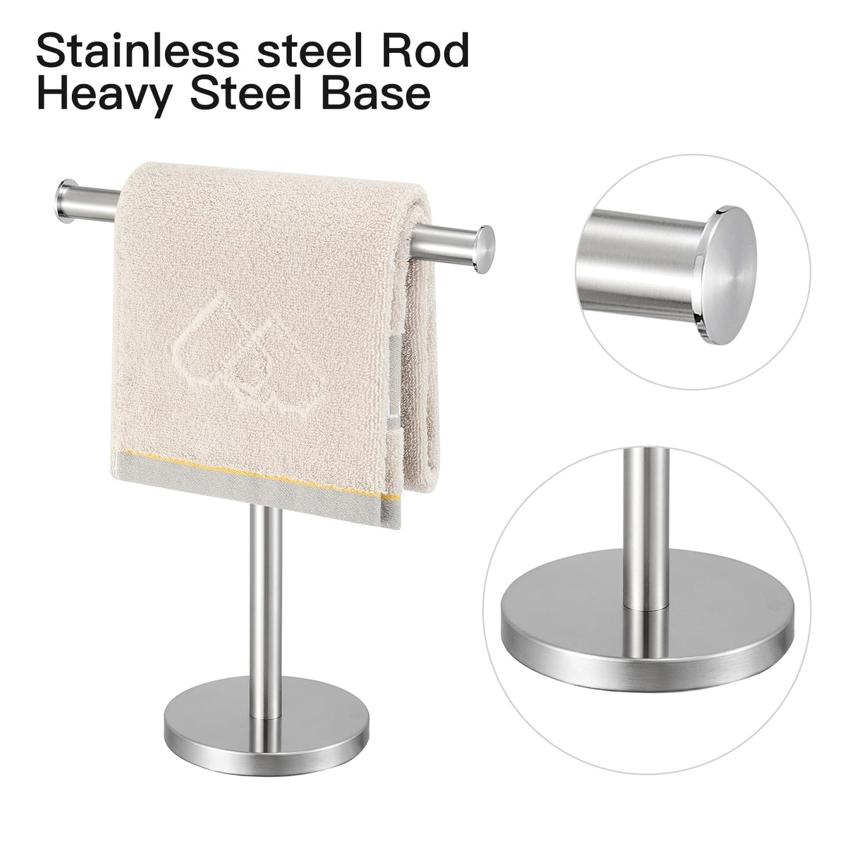 Hand Towel Holder (T-silver-1 Pack)