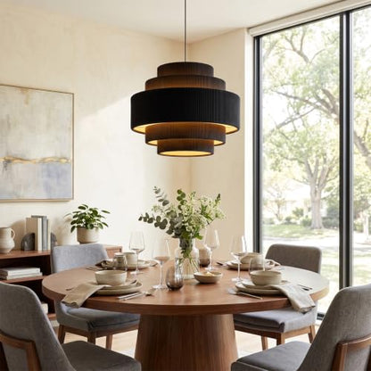 5 Tier Corduroy Pendant Light for Kitchen Island
