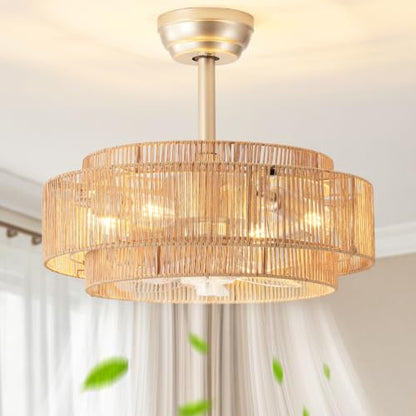 20" Boho Ceiling Fan with Light
