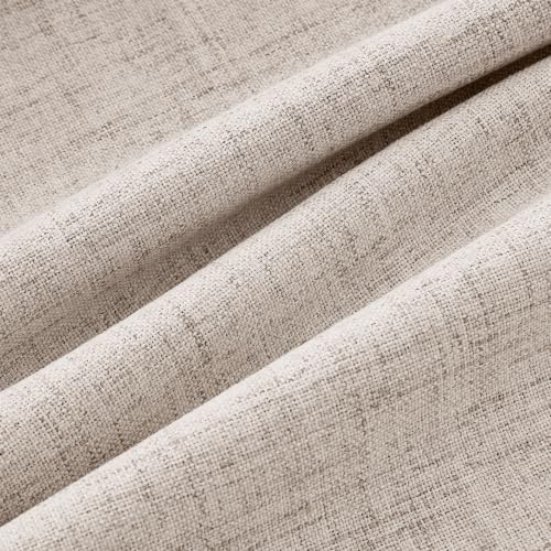 100% Blackout Linen Curtains 2 Panels Set for Bedroom Solid Luxury Decor Thermal Insulation Room Darkening Back Tab Rod Pocket Drapes for Living Room Nursery