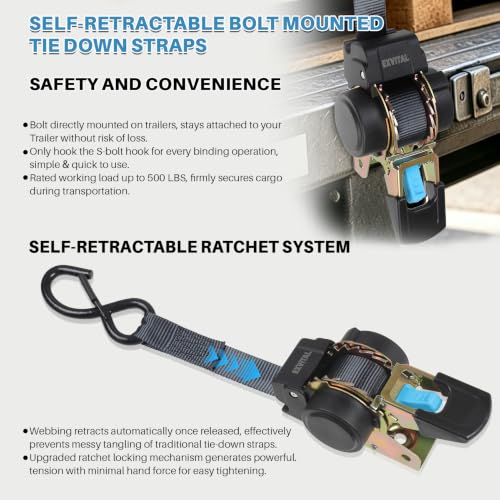 Retractable Transom Tie Down 1"×7' 2pack