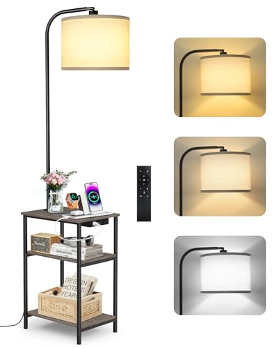 Floor Lamp with Table & Remote