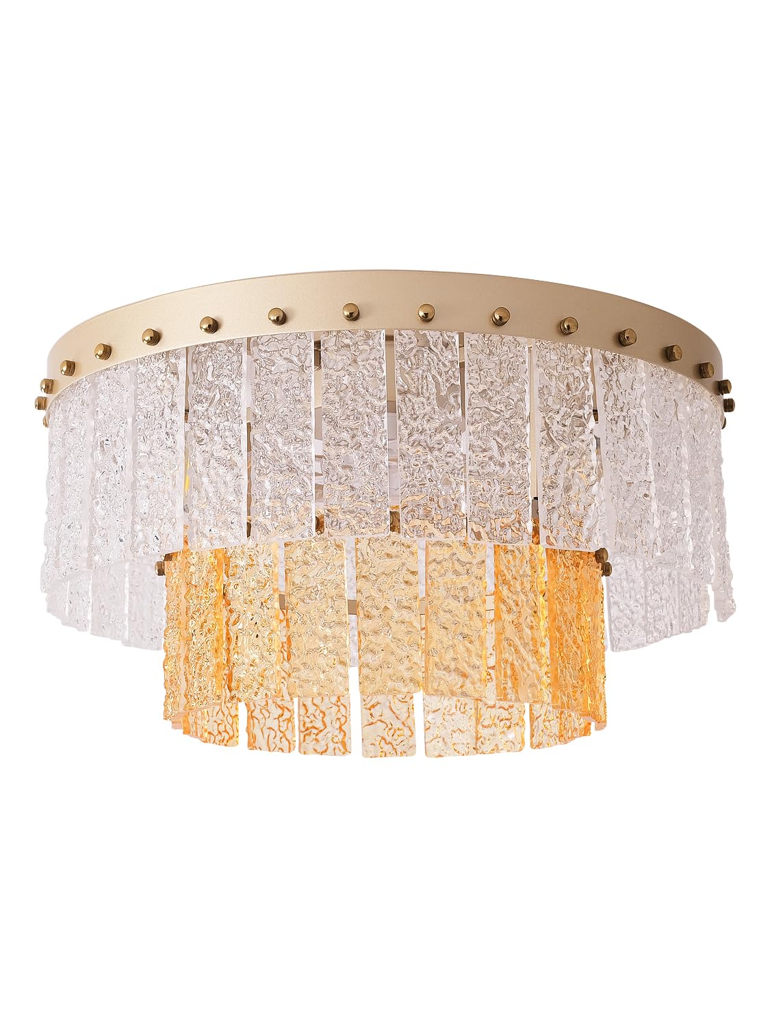 20" Gold Fandelier Ceiling Fan with Light (Flush Mount Fandelier)