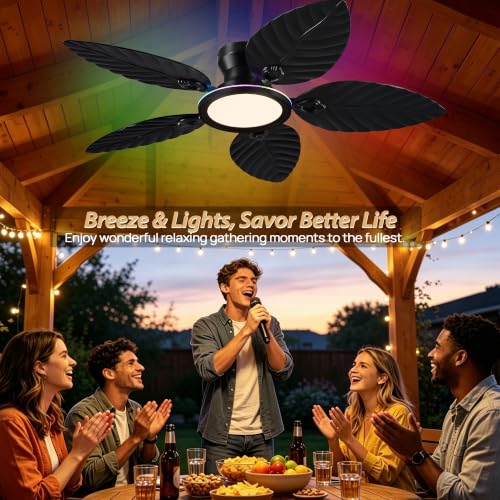RGB Tropical Ceiling Fans with Lights