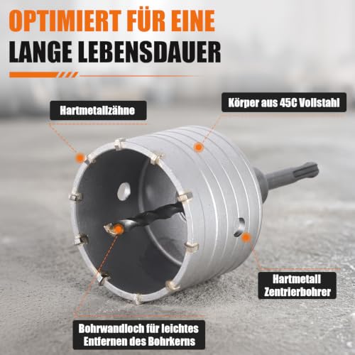 DAIMIT Concrete Hole Saw Kits with SDS Plus Shank Connecting Rod