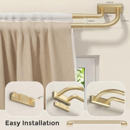 Double Curtain Rod 34 (Gold / 34"-76")