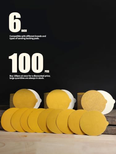 PSA Sanding Discs 6 Inch Adhesive Backed Sandpaper 100 Pack