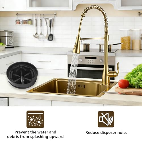 5-in-1 Garbage Disposal Flange Set – Complete Kit with Sink Strainer, Splash Guard, Stopper & Rubber Gasket – Fits 3-1/2 Inch Sink Drain – Multiple Colors