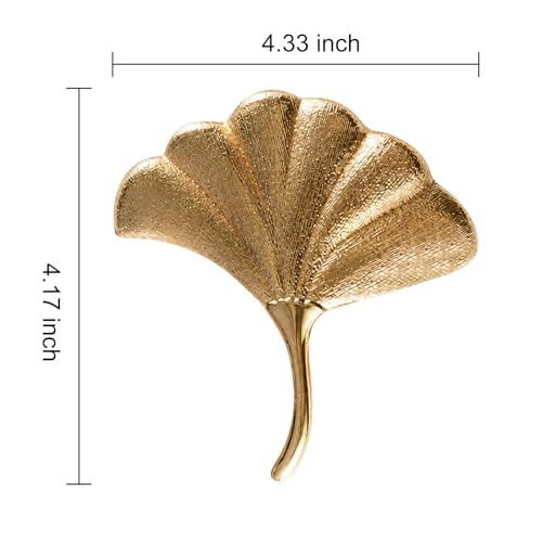 1 Pack Ginkgo Leaf Drawer Knobs Brass Cabinet Knob
