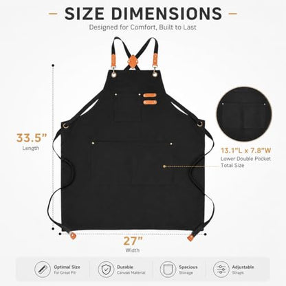 16oz Canvas Work Apron with Cross Back
