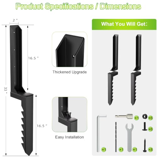 2 Pcs Fence Post Repair Kit