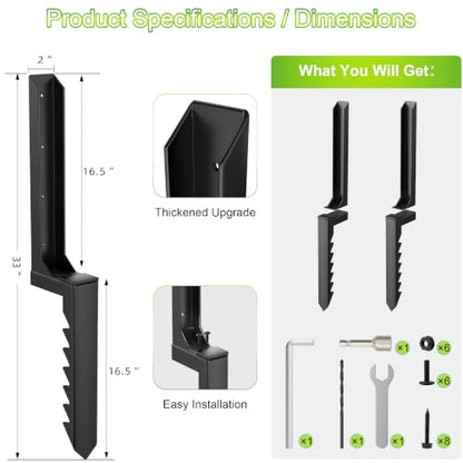 2 Pcs Fence Post Repair Kit