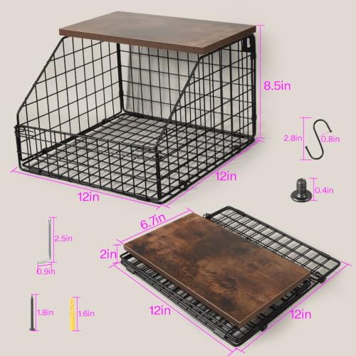 Laundry Room Shelves Wall Mounted with Storage Basket