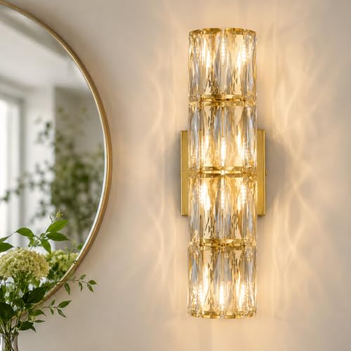Gold Crystal Luxury Wall Sconces Mid