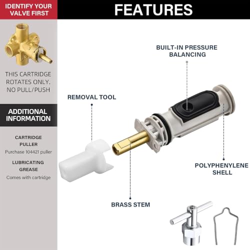 1222 Shower Cartridge Replacement Kit with Cartridge Puller Tool