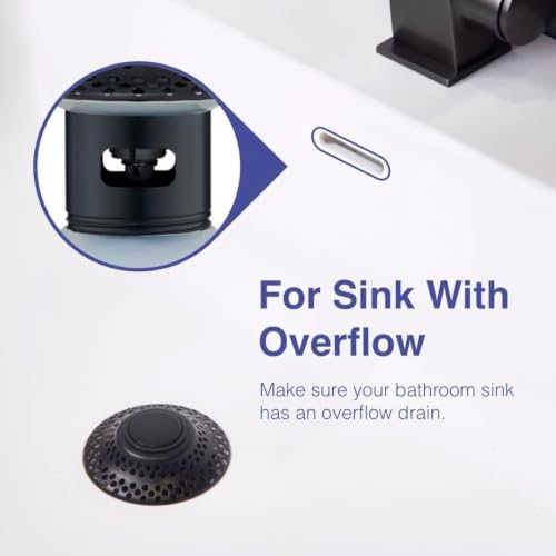 Pop Up Bathroom Sink Drain Stainless Steel Push Drain Stopper Hair Strainer