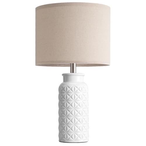 22.6" Modern Ceramic Bedside Lamps Set of 2