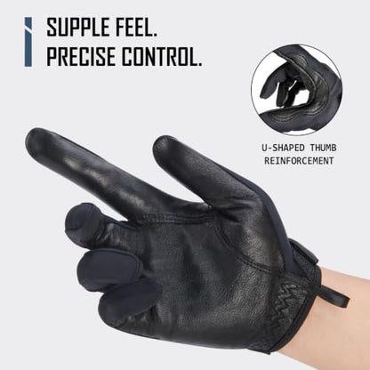 Patrol Gloves Tactical Glove Mens Goatskin Palm Touchscreen Lightweight