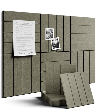 Felt Bulletin Board & Cork Board Alternative 36'' x 24'' (Christmas Brown-1 / Bold-stripe 6-pack)