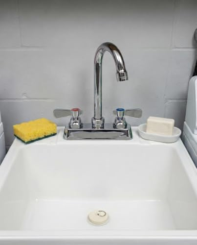 Lead Free Utility Sink Faucet 4" Deck Mount Commercial Faucet with 3