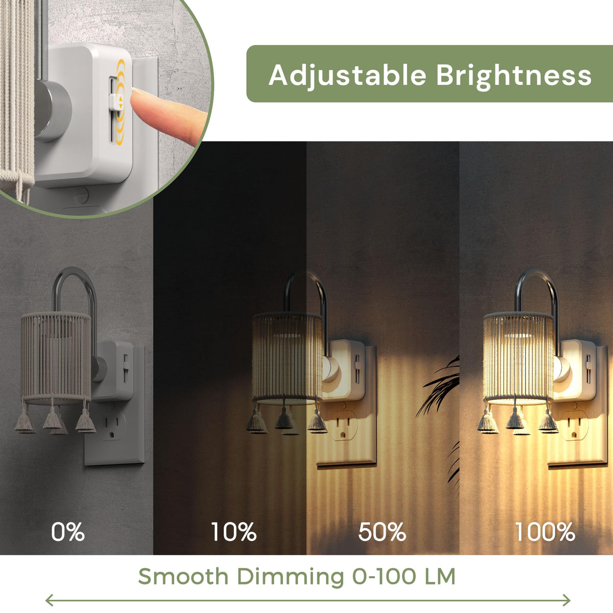 Night Lights Plug into Wall (Silver pole -3000k / 2 Pack)