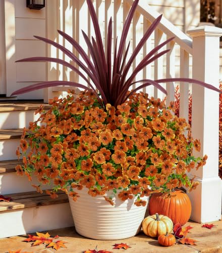 Artificial Flowers Daisy with Eucalyptus Leaves for Outdoor Indoor Garden Home Decoration 12 Bundles
