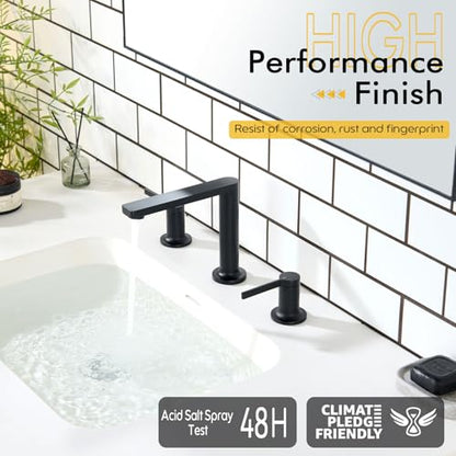 Bathroom Faucets for 3 Hole Vanity Sink (Matte Black / 1.2 GPM)