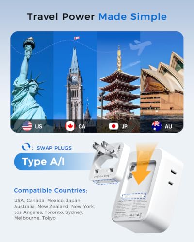 45W Type A I Travel Adapter (Pearl White)
