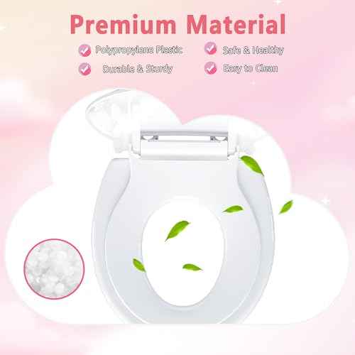 Toddler Toilet Seat with Potty Training Seat Round 16.5inch (White / Round 16.5inch with Baby Seat)