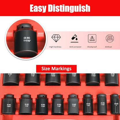 3 4 Inch Drive Deep Impact Socket Set