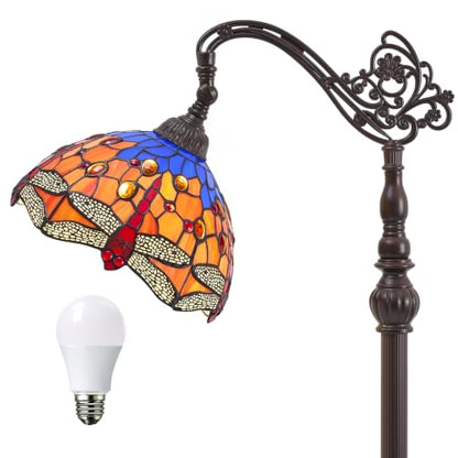 Tiffany Style Stained Glass Arc Floor Lamp